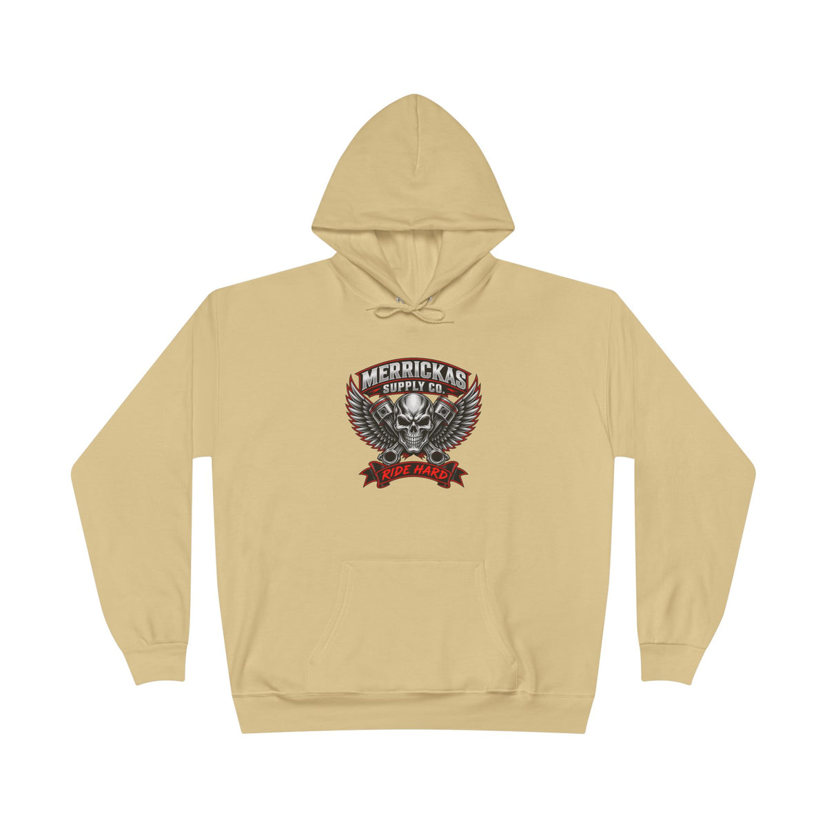 Merrickas Ride Hard Winged Skull Hoodie