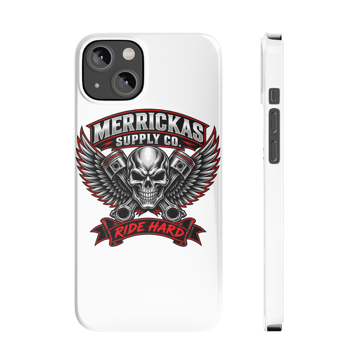Merrickas Ride Hard Winged Skull Phone Case
