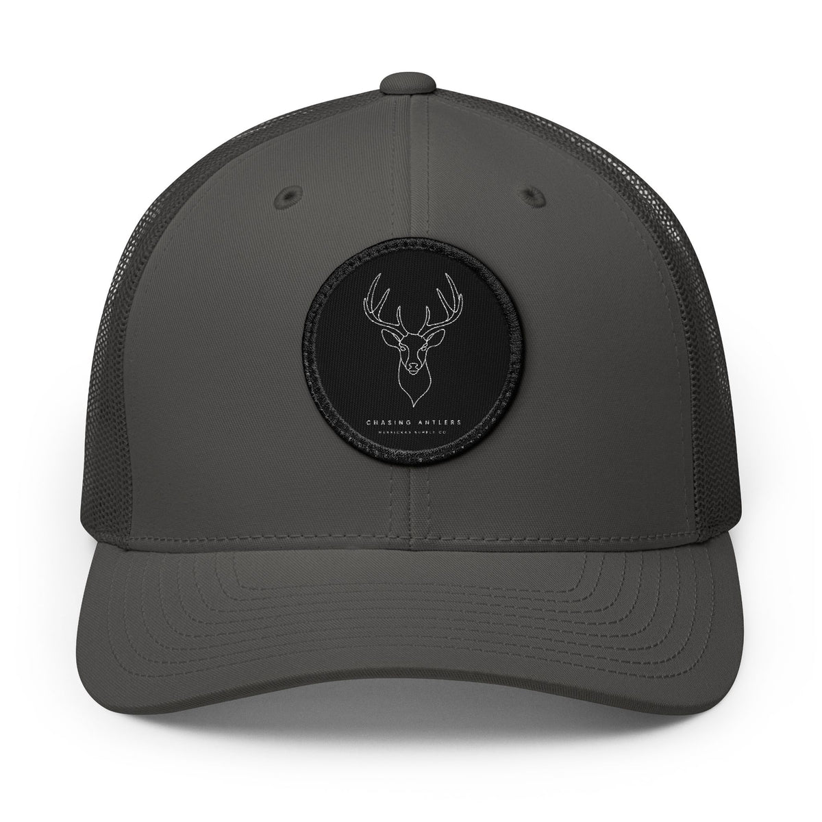 Chasing Antlers Leather Patch Trucker Cap