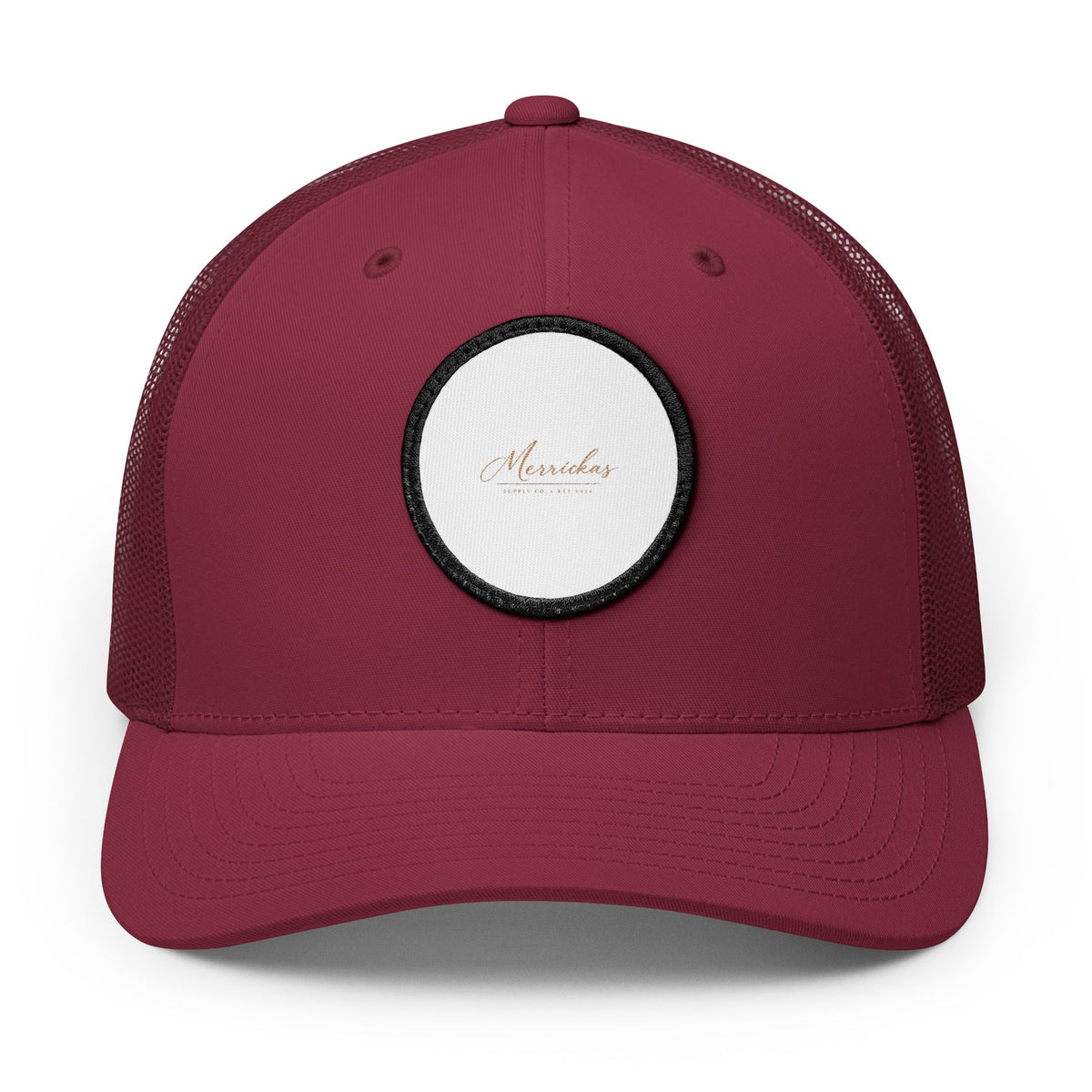 Merrickas Signature Leather Patch Trucker Cap