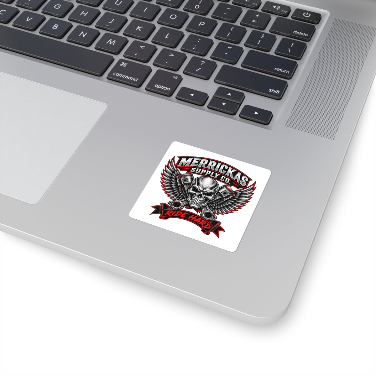 Merrickas Ride Hard Winged Skull Sticker