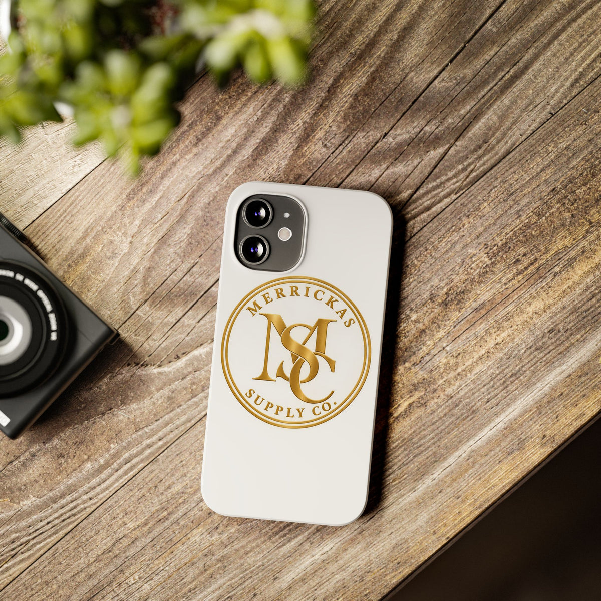 Merrickas Gold MSC Monogram Phone Case