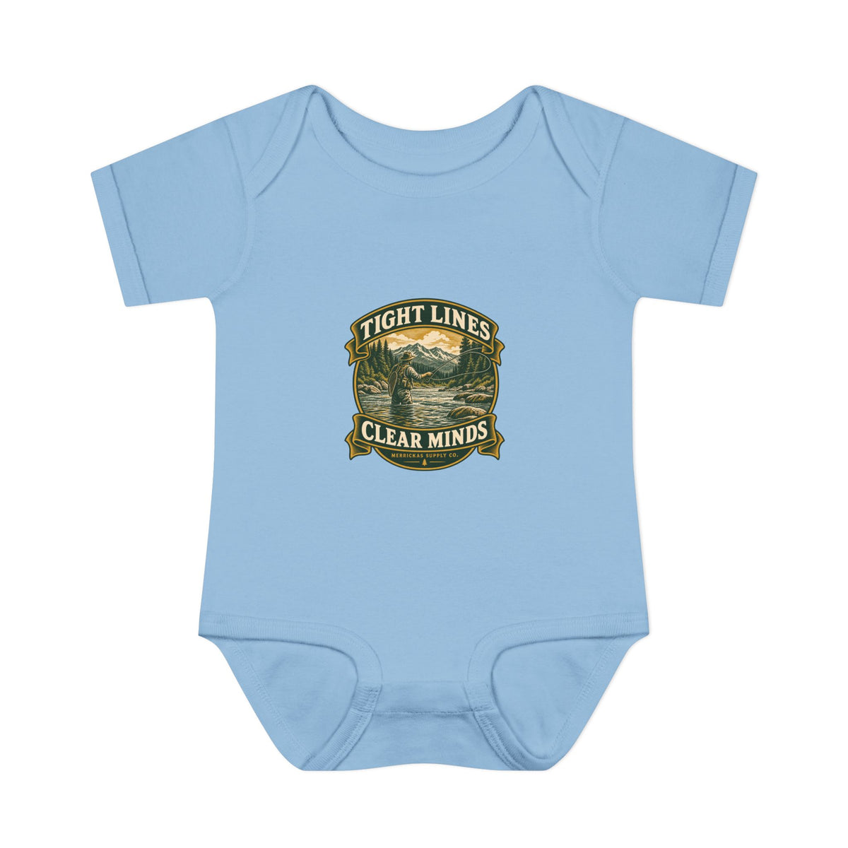 Tight Lines Clear Minds Baby Onesie