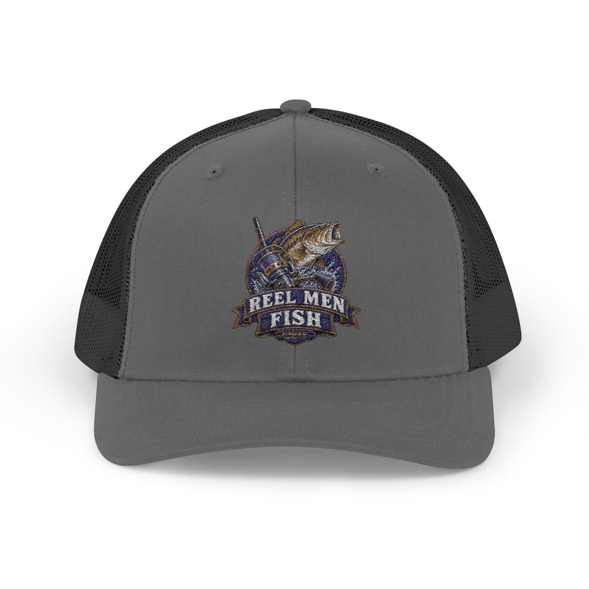 Reel Men Fish Snapback Trucker Cap