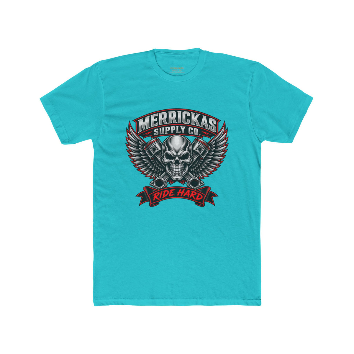 Merrickas Ride Hard Winged Skull T-Shirt