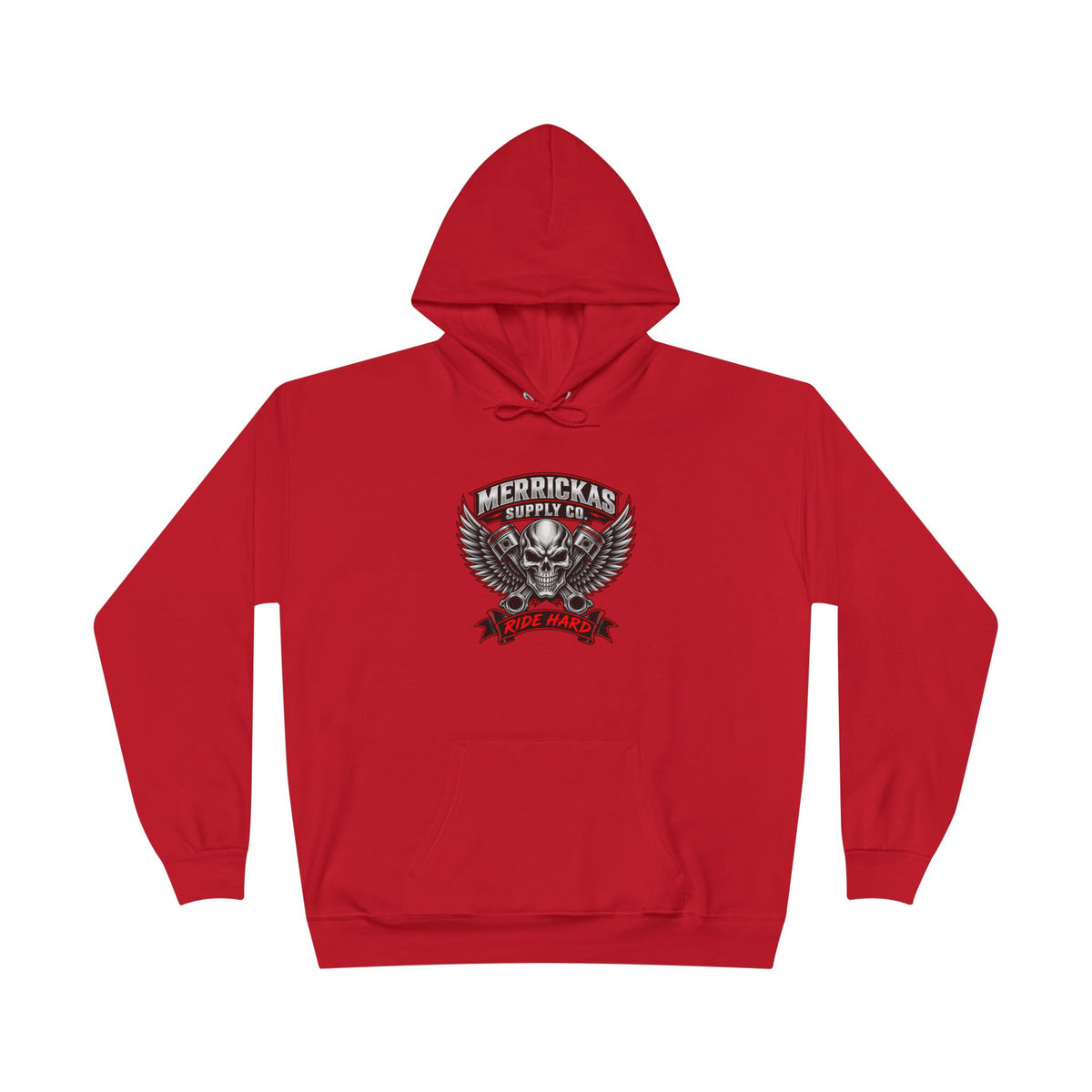 Merrickas Ride Hard Winged Skull Hoodie