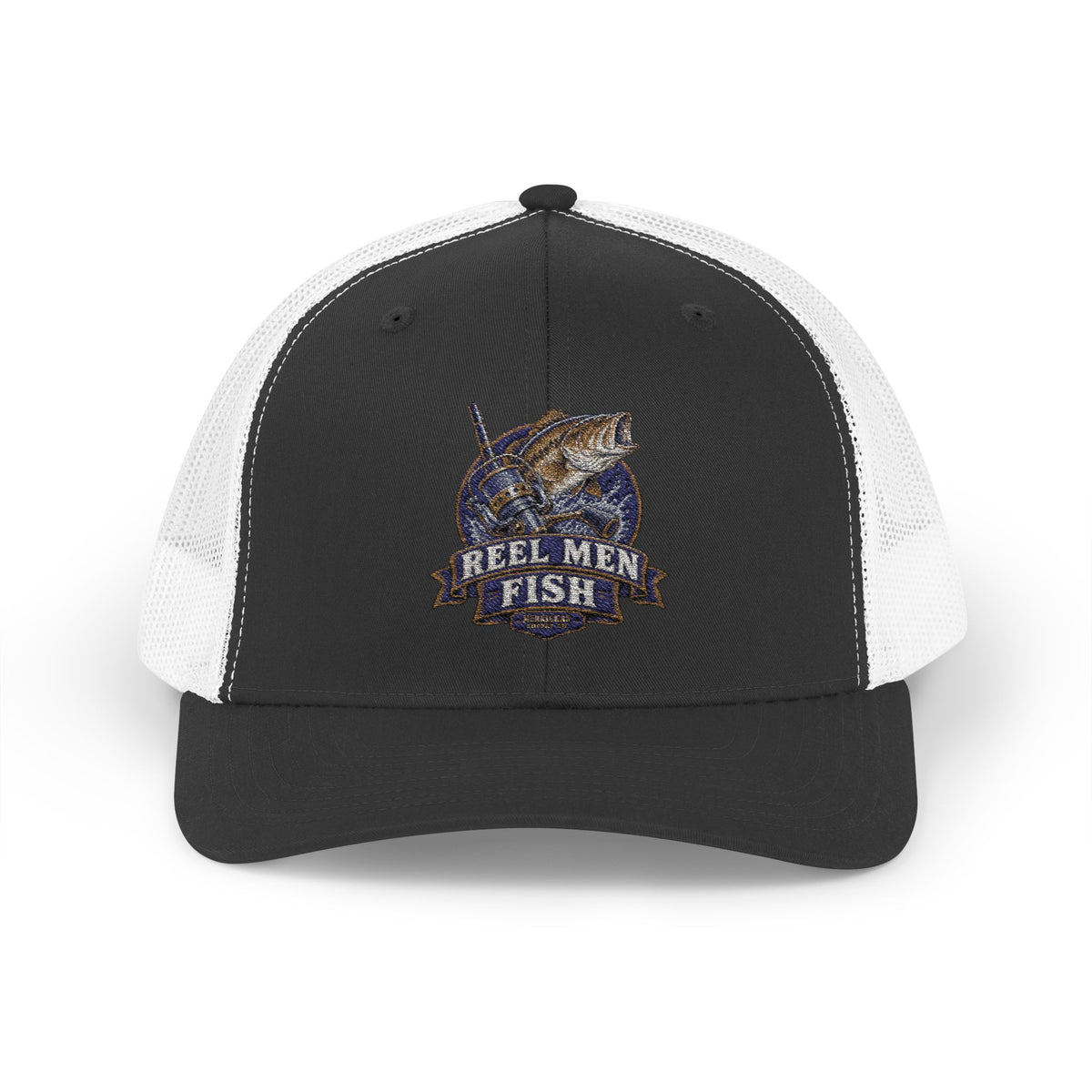 Reel Men Fish Snapback Trucker Cap