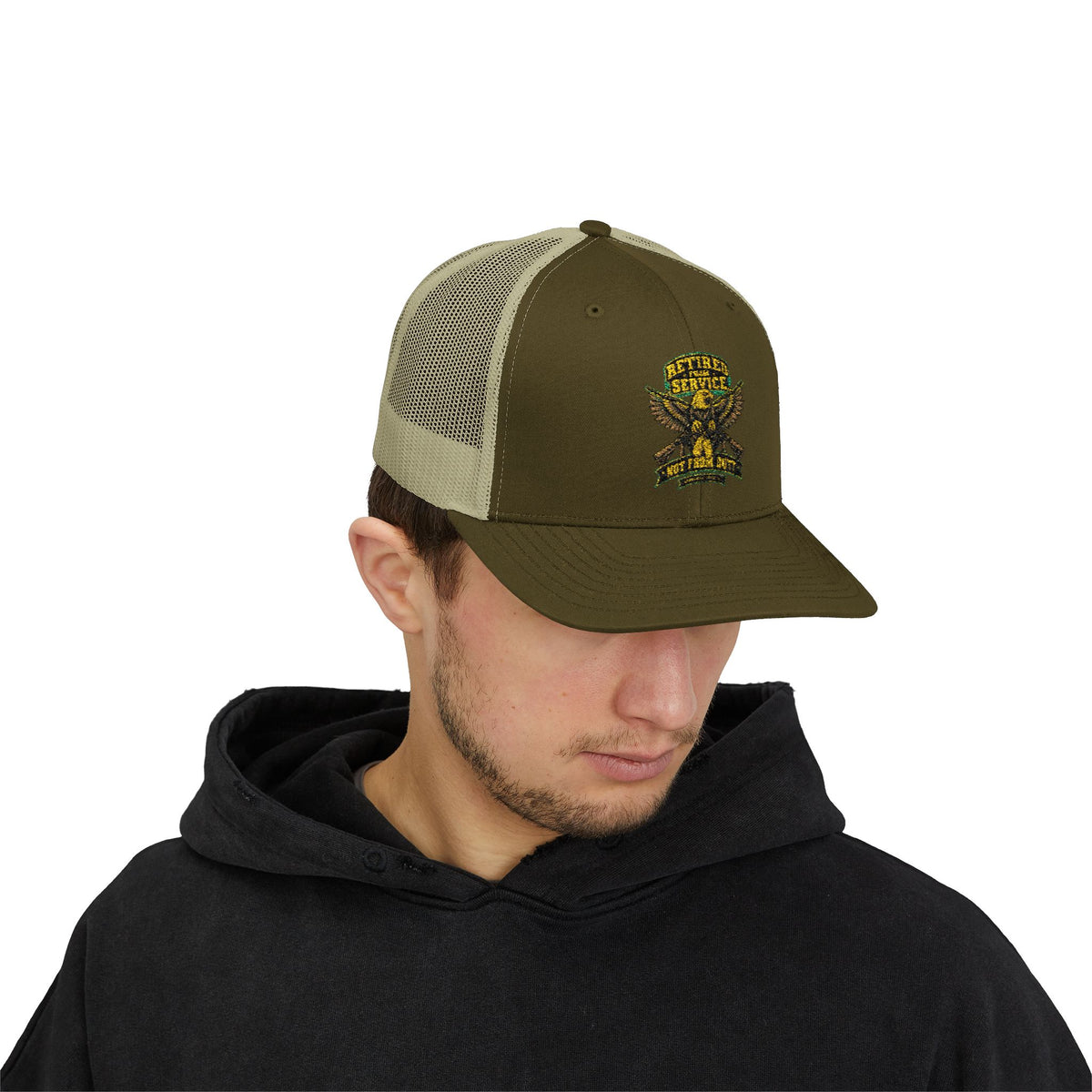 Retired From Service Not From Duty Snapback Trucker Hat