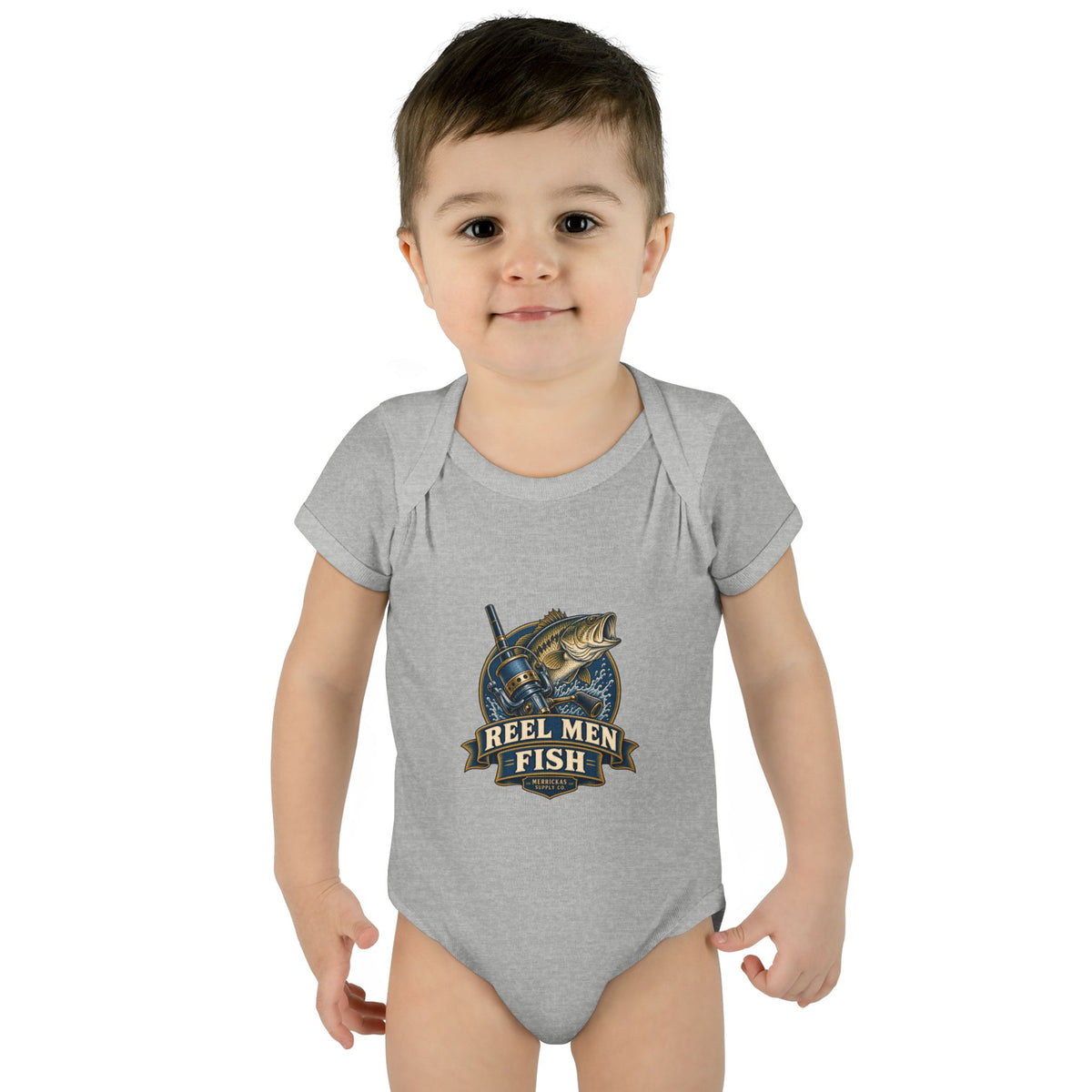 Reel Men Fish Baby Onesie