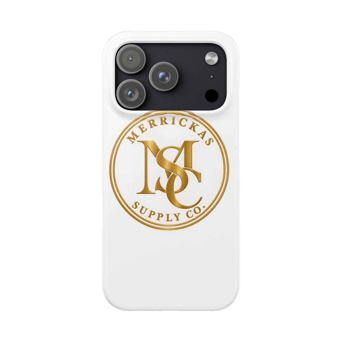 Merrickas Gold MSC Monogram Phone Case