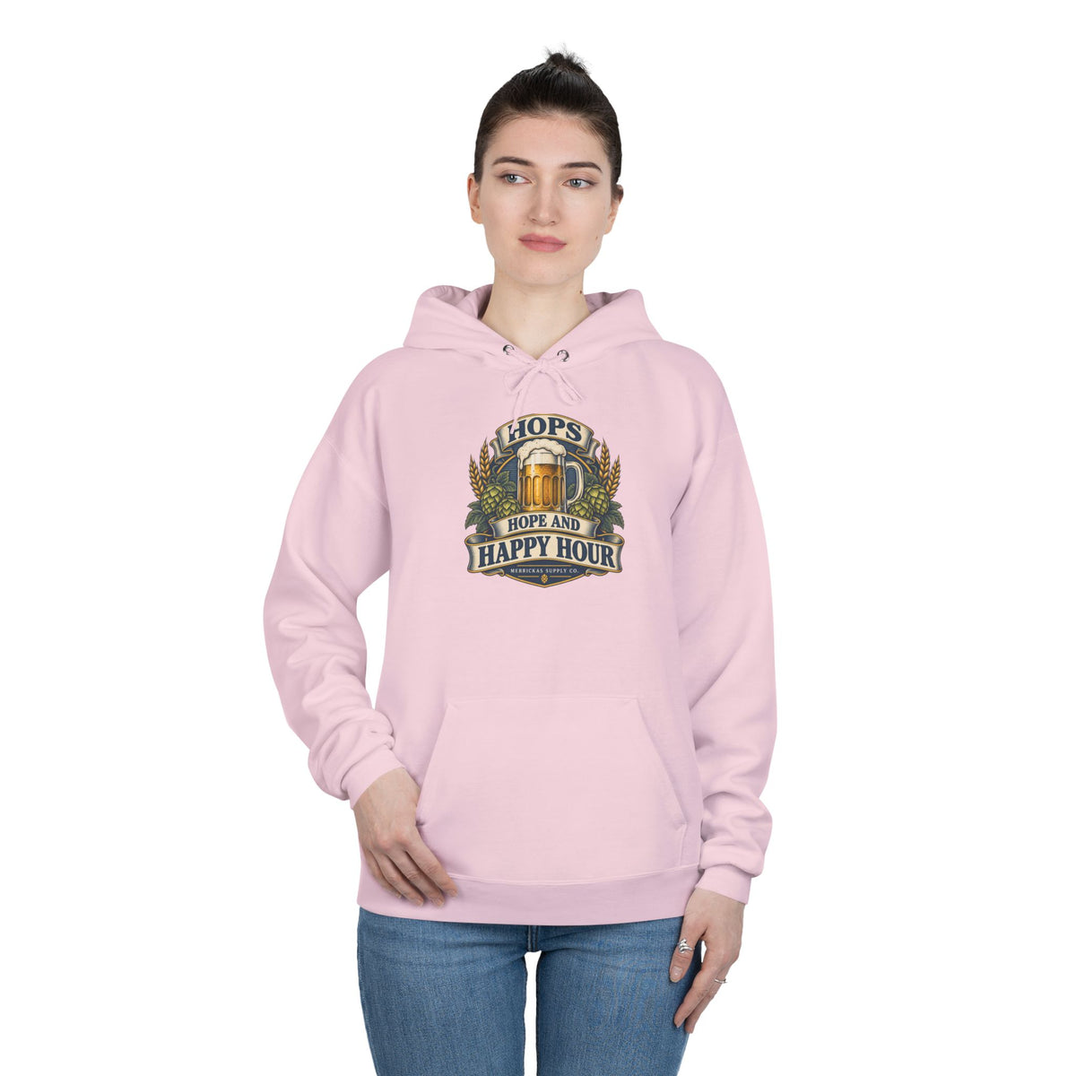 Hops Hope And Happy Hour Heavyweight Hoodie