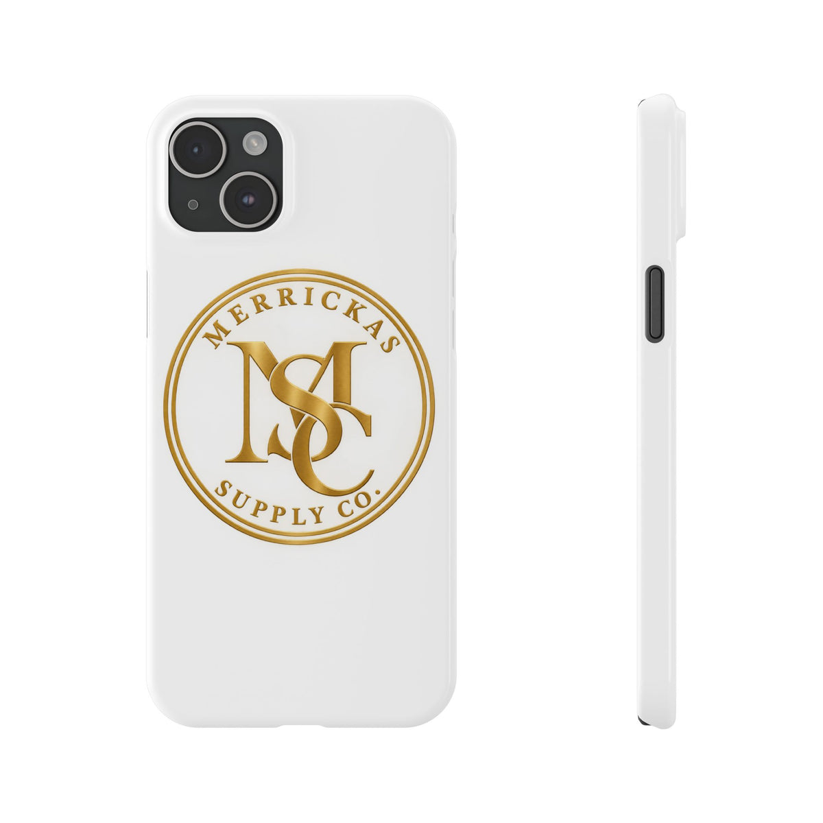 Merrickas Gold MSC Monogram Phone Case