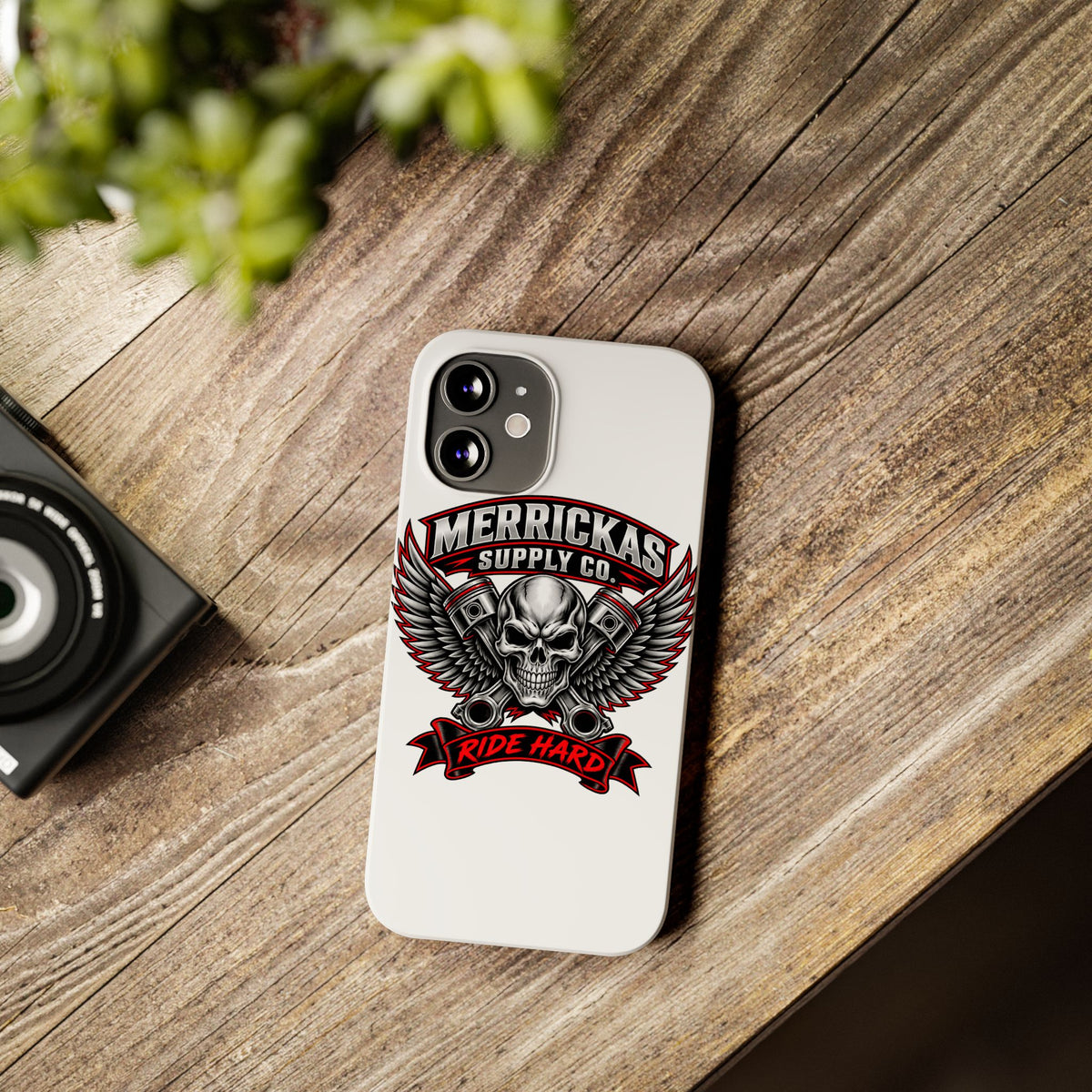 Merrickas Ride Hard Winged Skull Phone Case