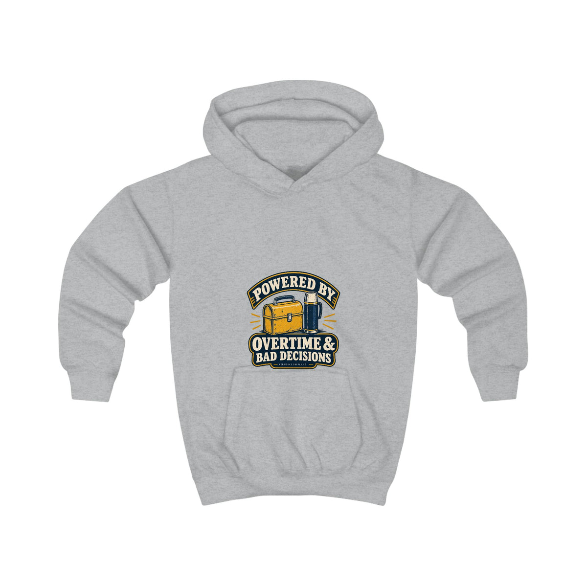 Powered By Overtime & Bad Decisions Kids' Hoodie