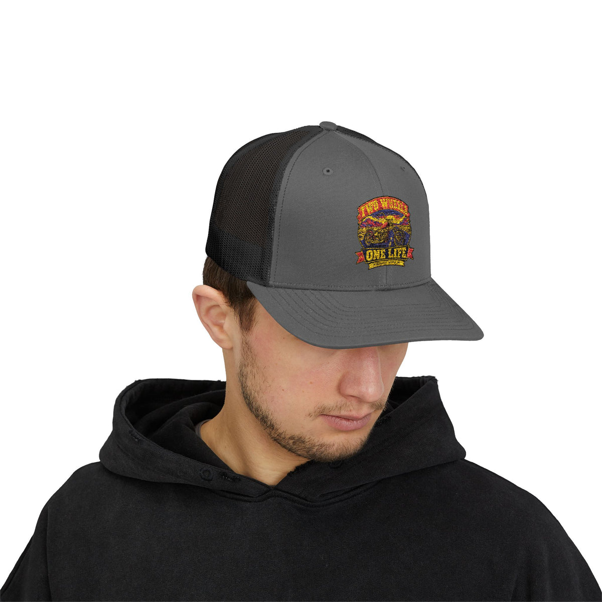 Two Wheels One Life Snapback Trucker Hat