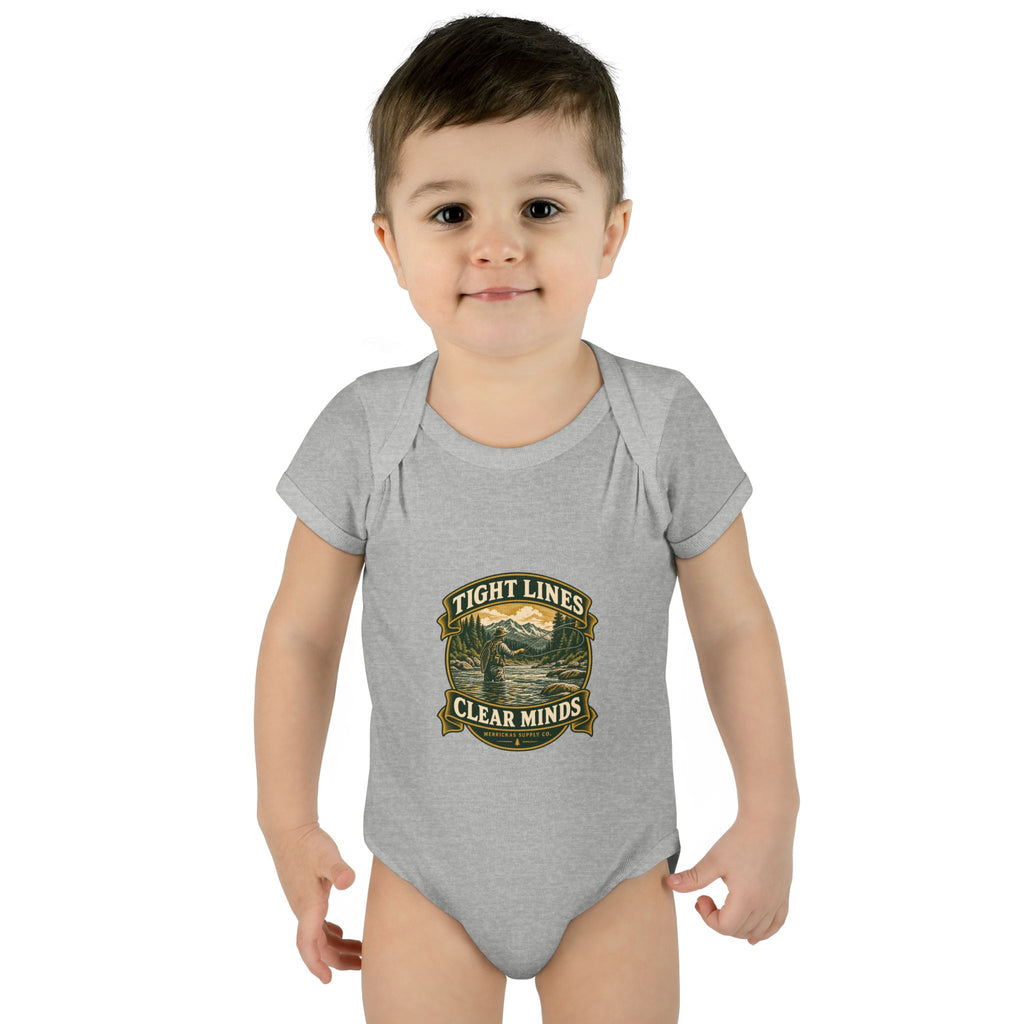 Tight Lines Clear Minds Baby Onesie