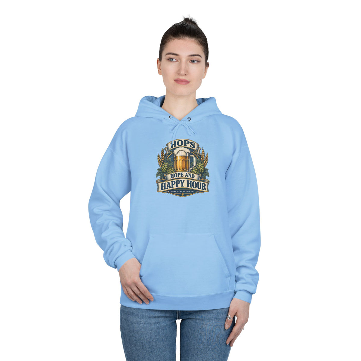 Hops Hope And Happy Hour Heavyweight Hoodie