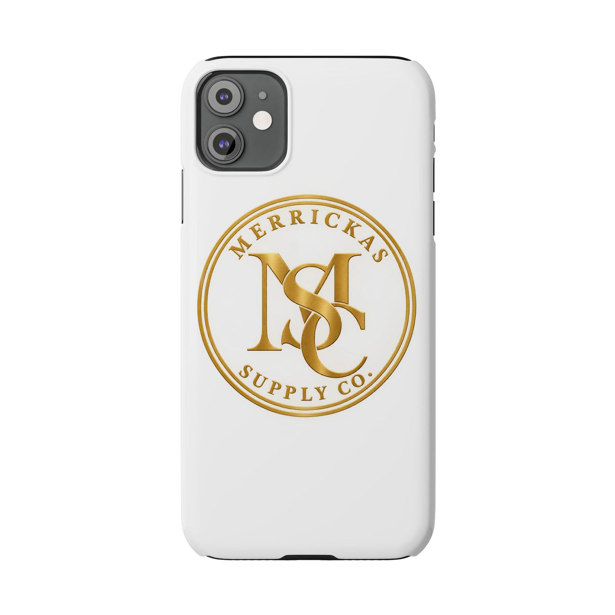 Merrickas Gold MSC Monogram Phone Case