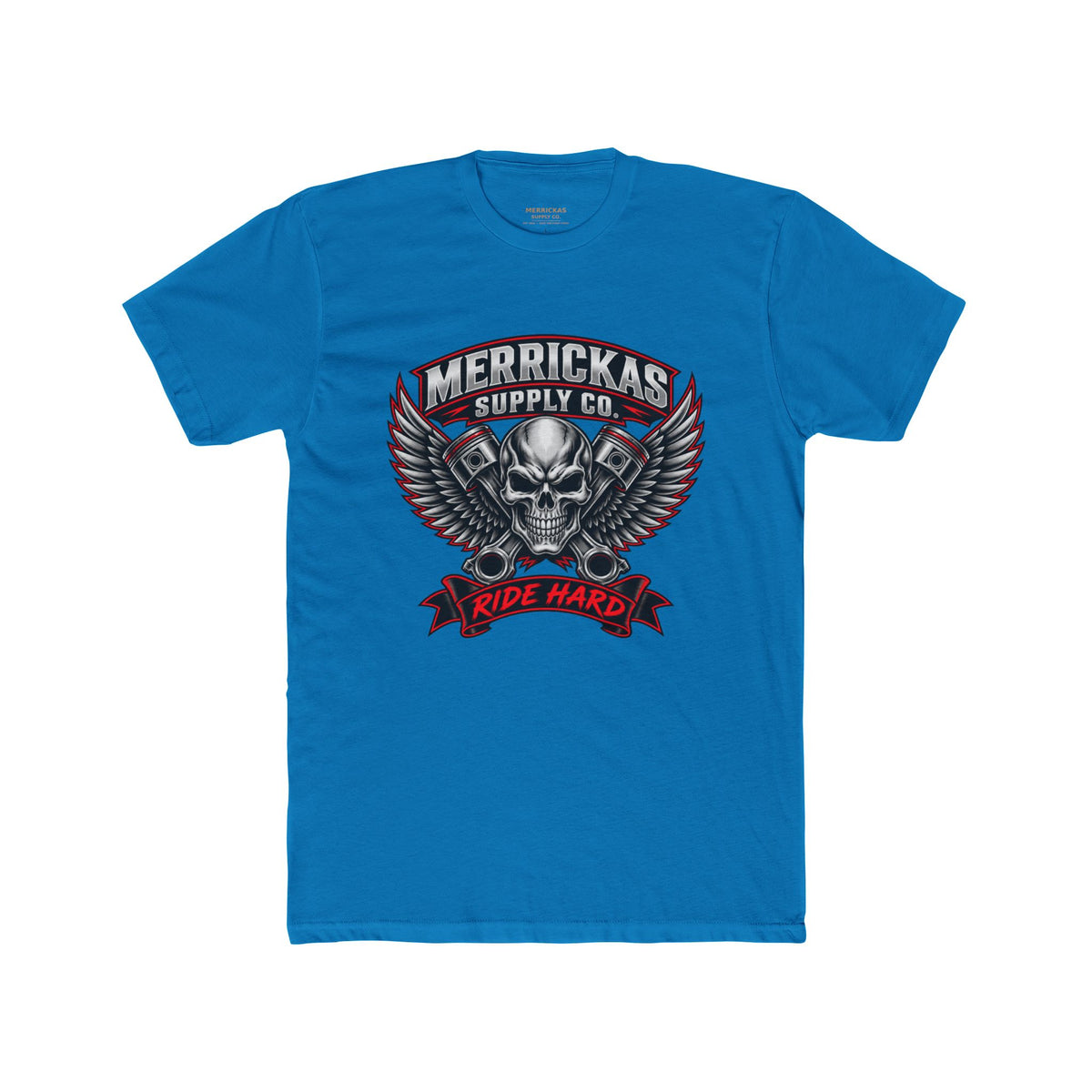 Merrickas Ride Hard Winged Skull T-Shirt