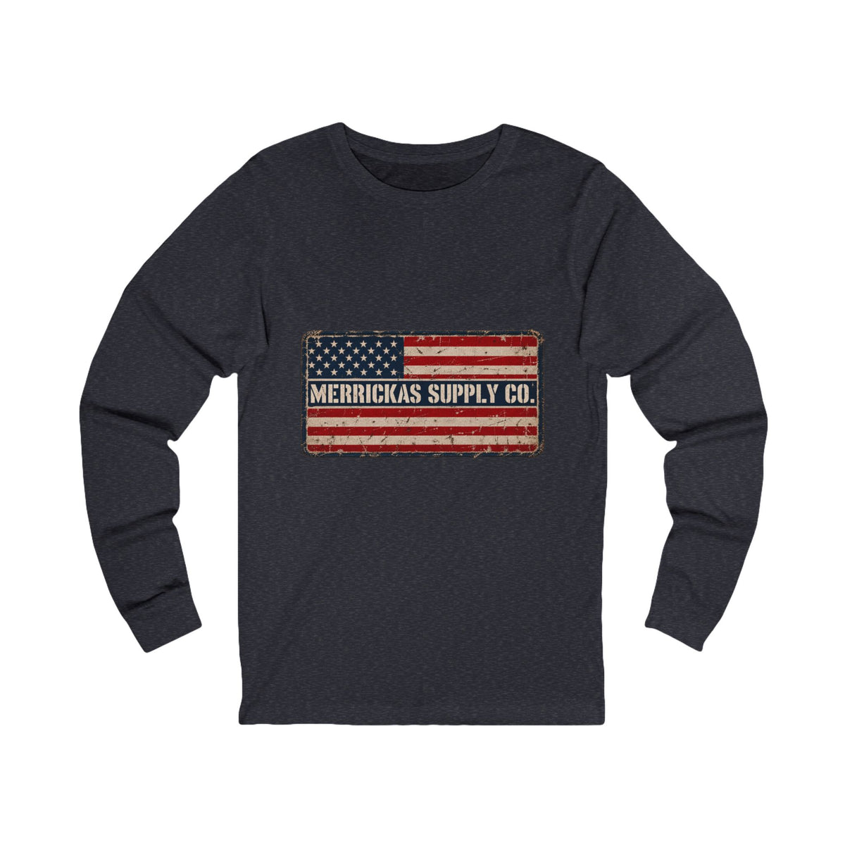 Merrickas American Flag Patch Long Sleeve Tee