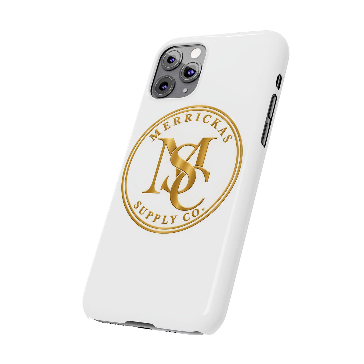 Merrickas Gold MSC Monogram Phone Case