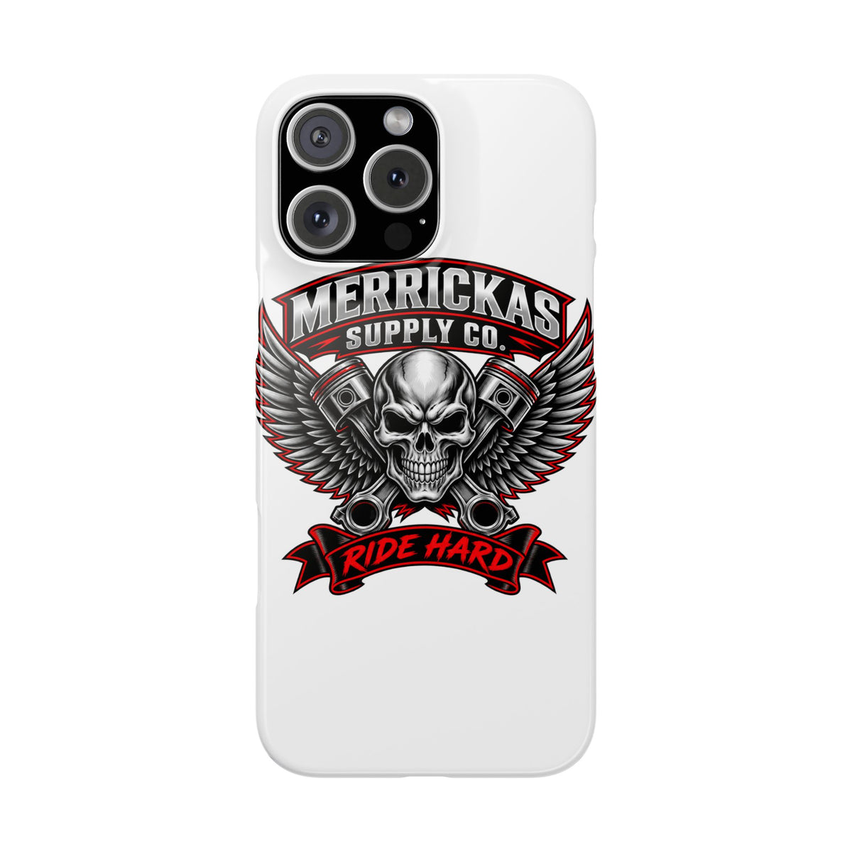 Merrickas Ride Hard Winged Skull Phone Case