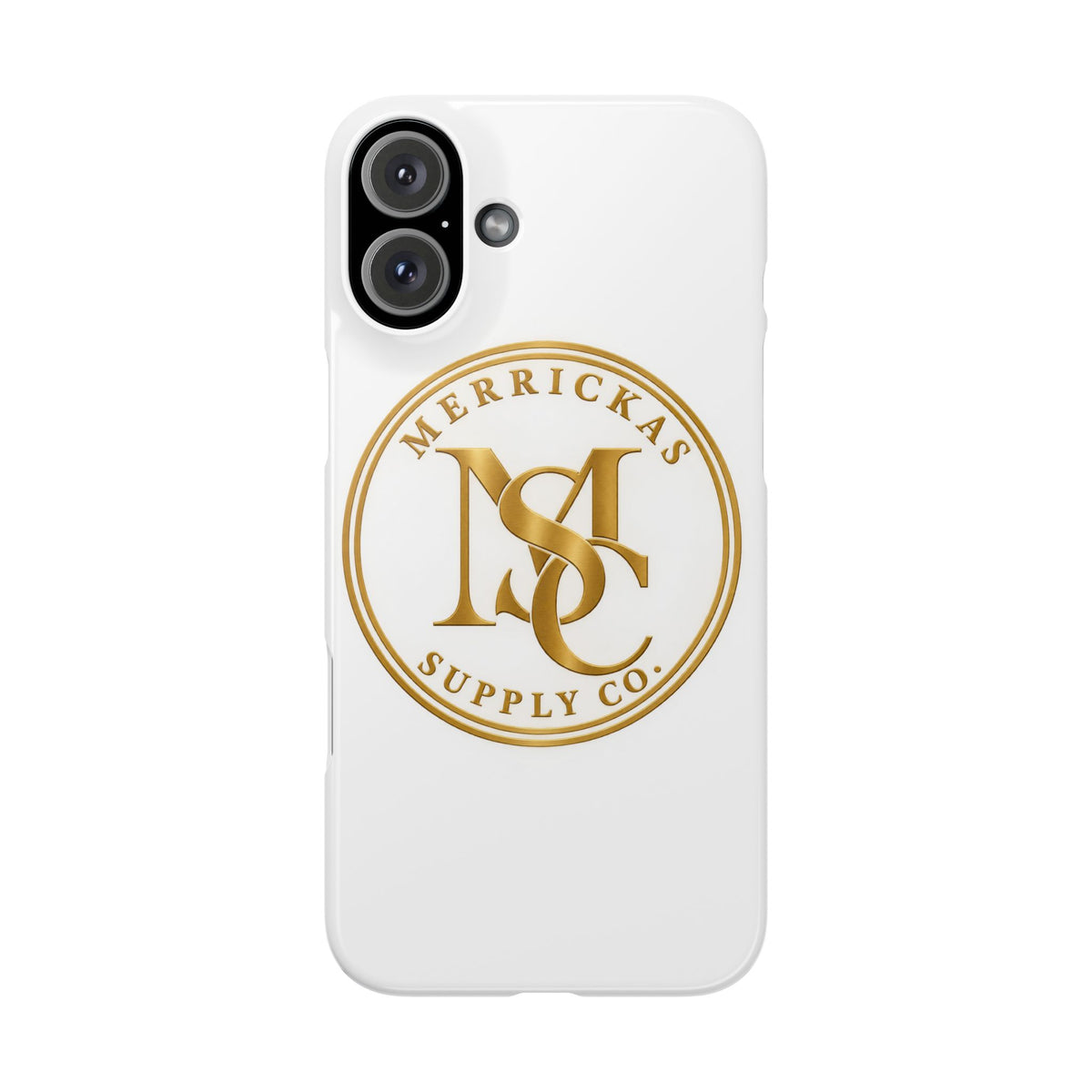Merrickas Gold MSC Monogram Phone Case