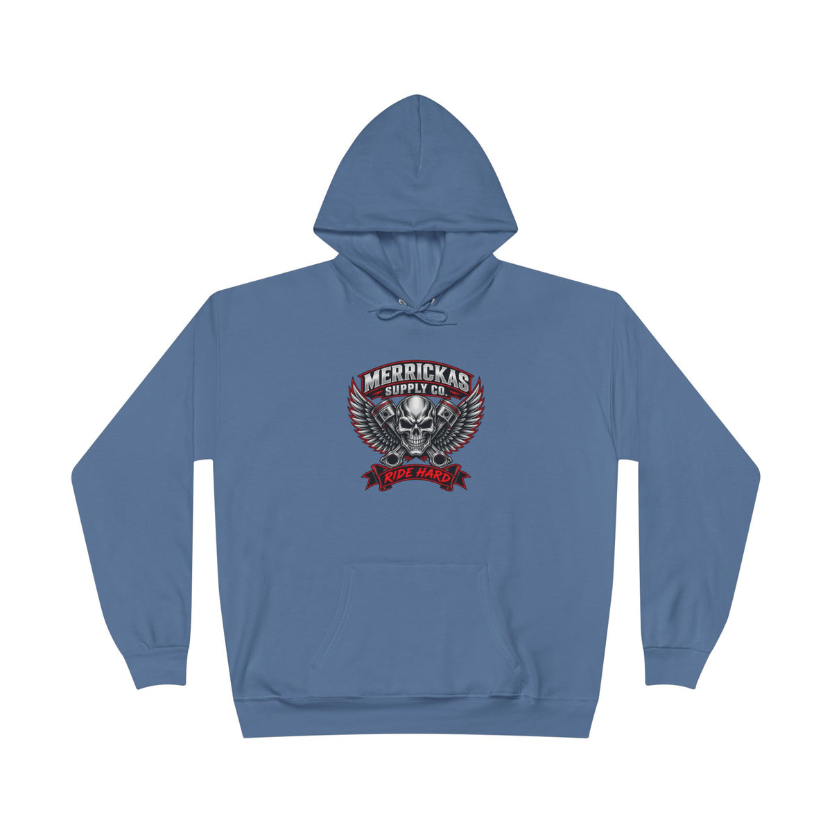 Merrickas Ride Hard Winged Skull Hoodie