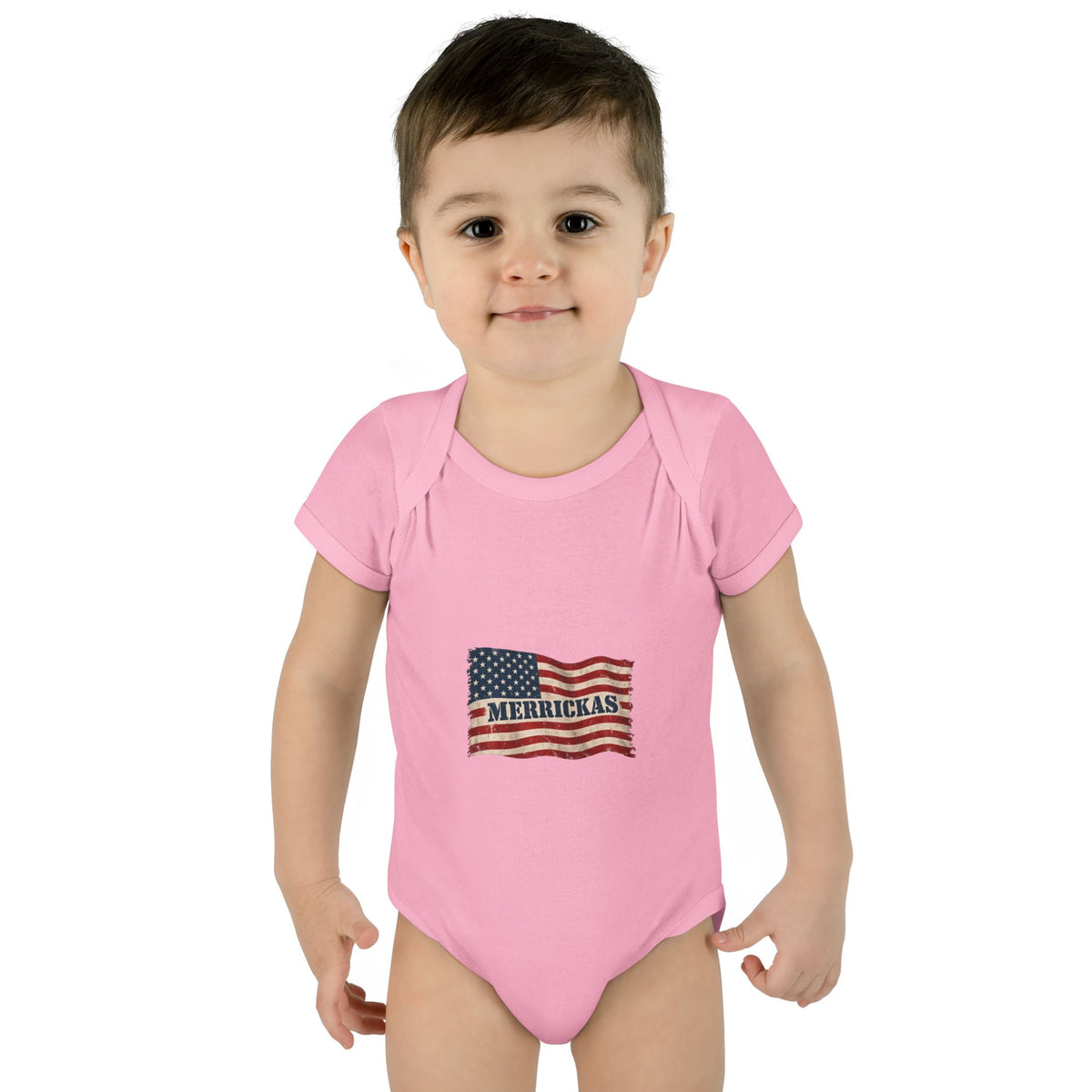 Merrickas Flag Baby Onesie