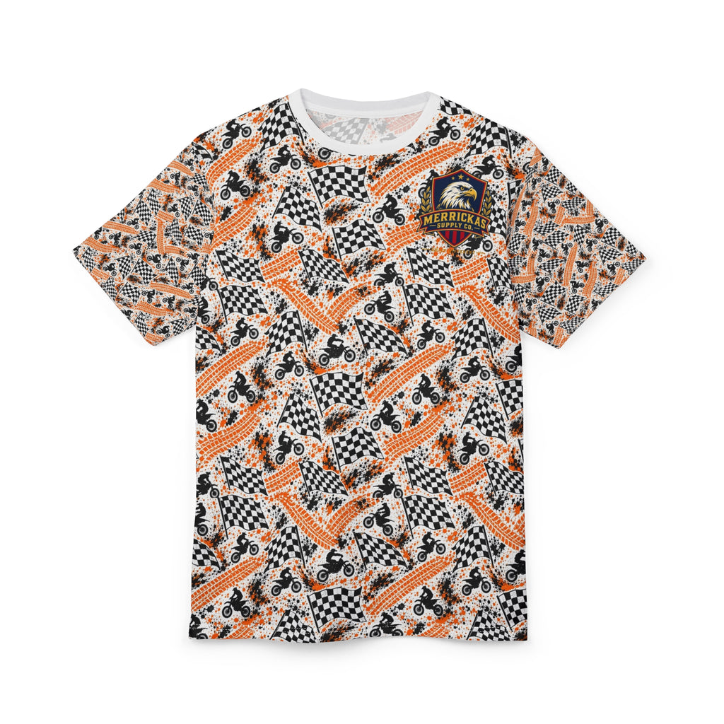 Checkered Flag Moto All-Over Print Tee