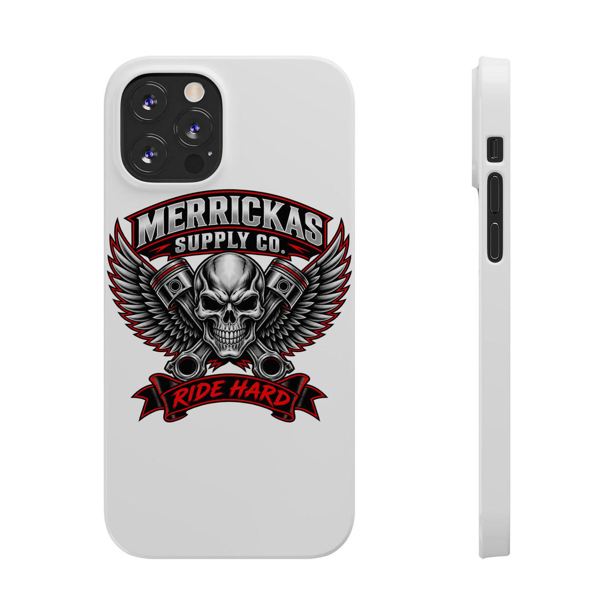 Merrickas Ride Hard Winged Skull Phone Case