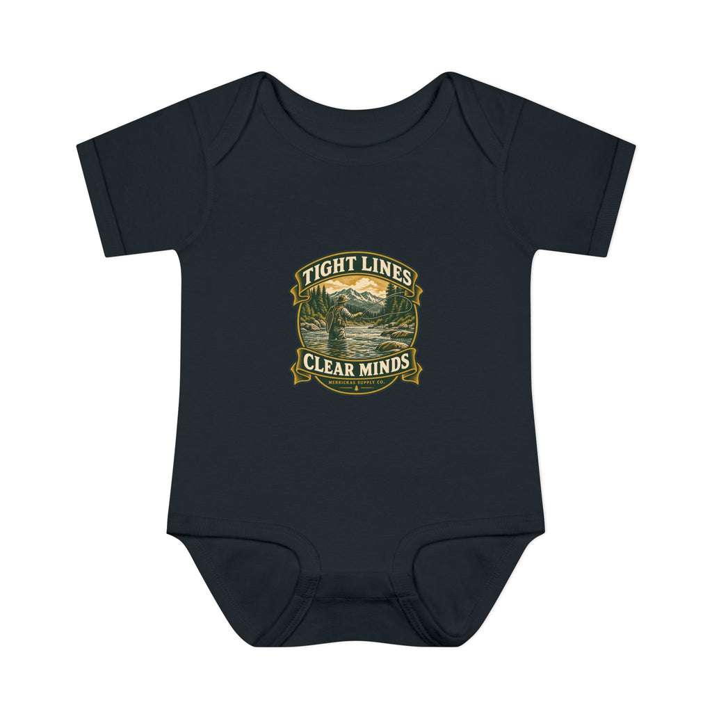 Tight Lines Clear Minds Baby Onesie