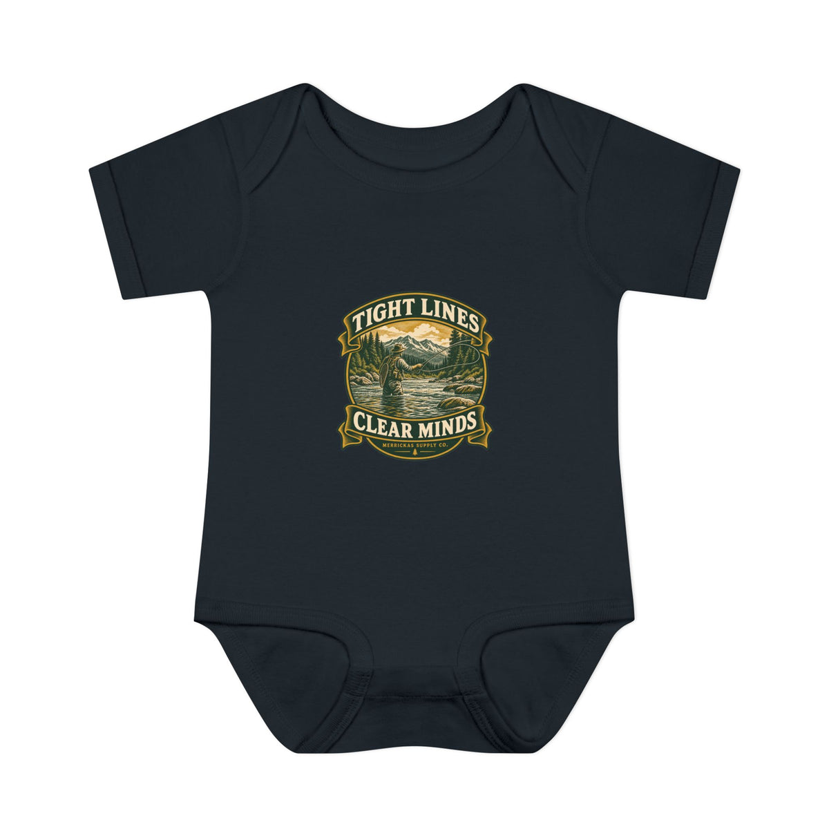 Tight Lines Clear Minds Baby Onesie