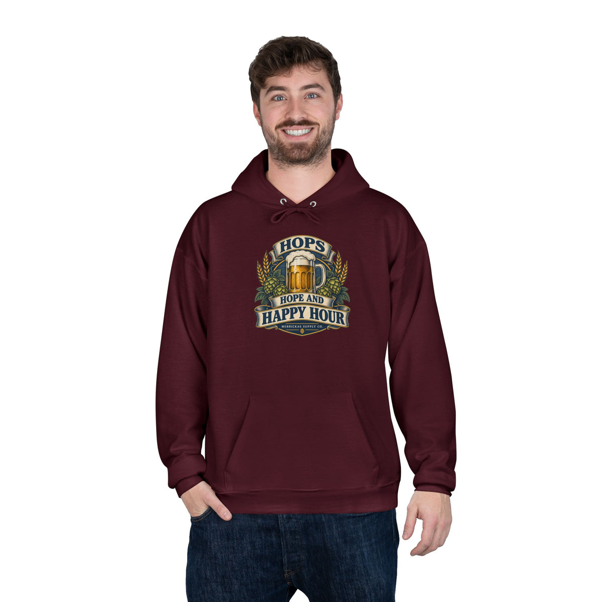 Hops Hope And Happy Hour Heavyweight Hoodie