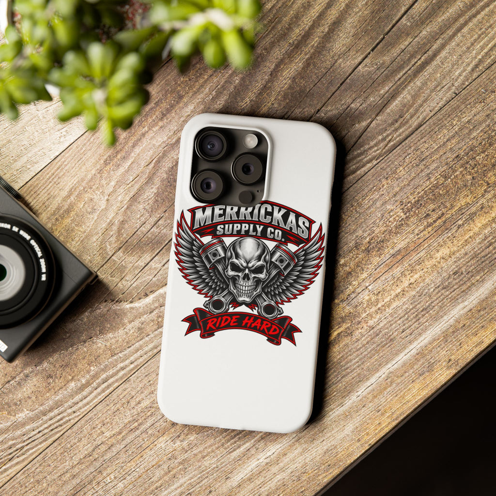 Merrickas Ride Hard Winged Skull Phone Case