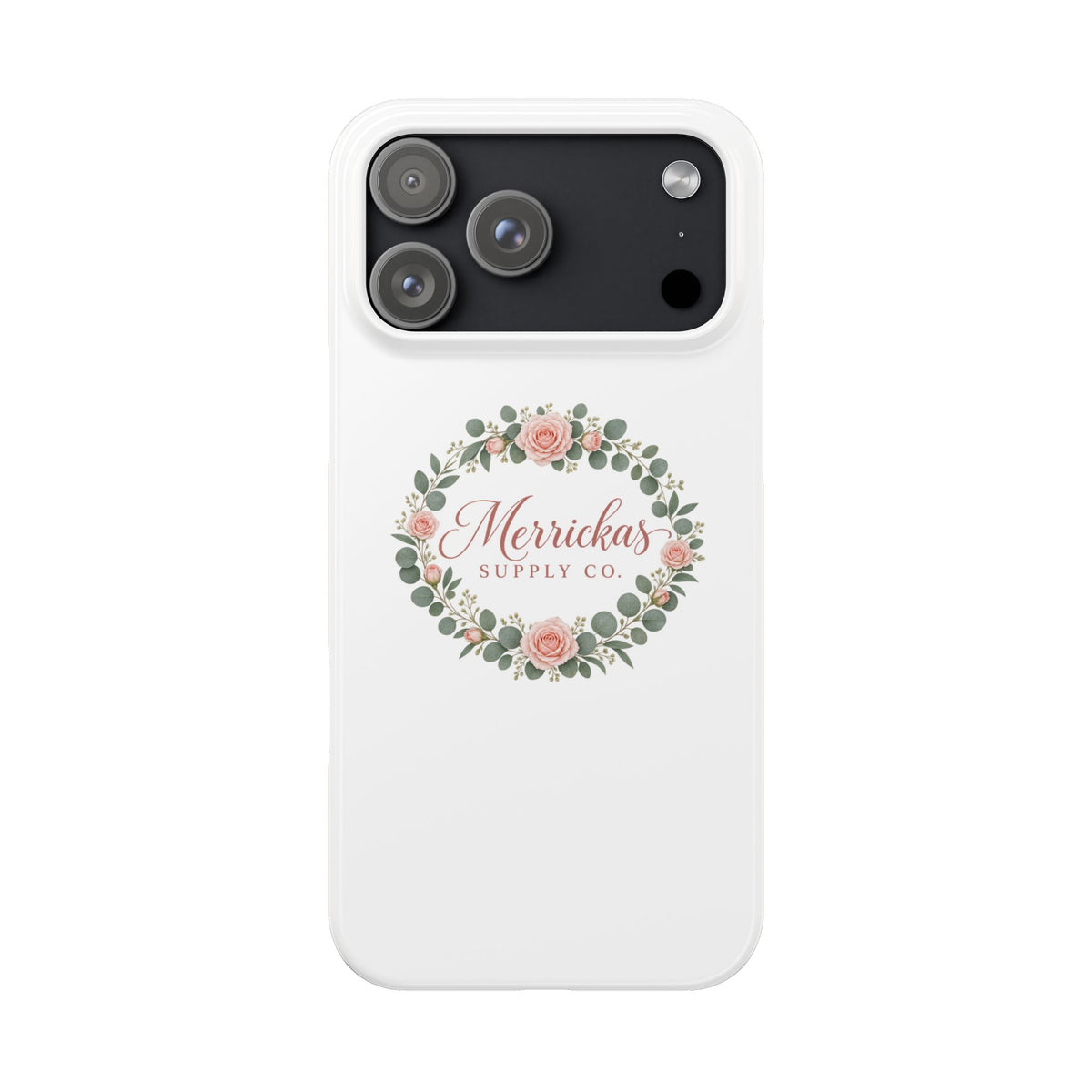 Merrickas Rose Wreath Script Phone Case