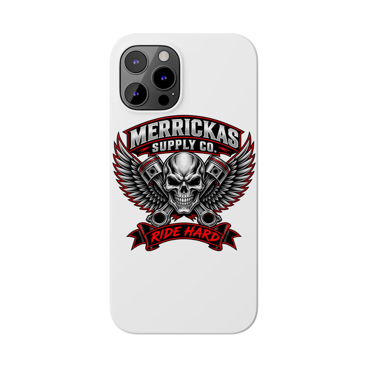 Merrickas Ride Hard Winged Skull Phone Case