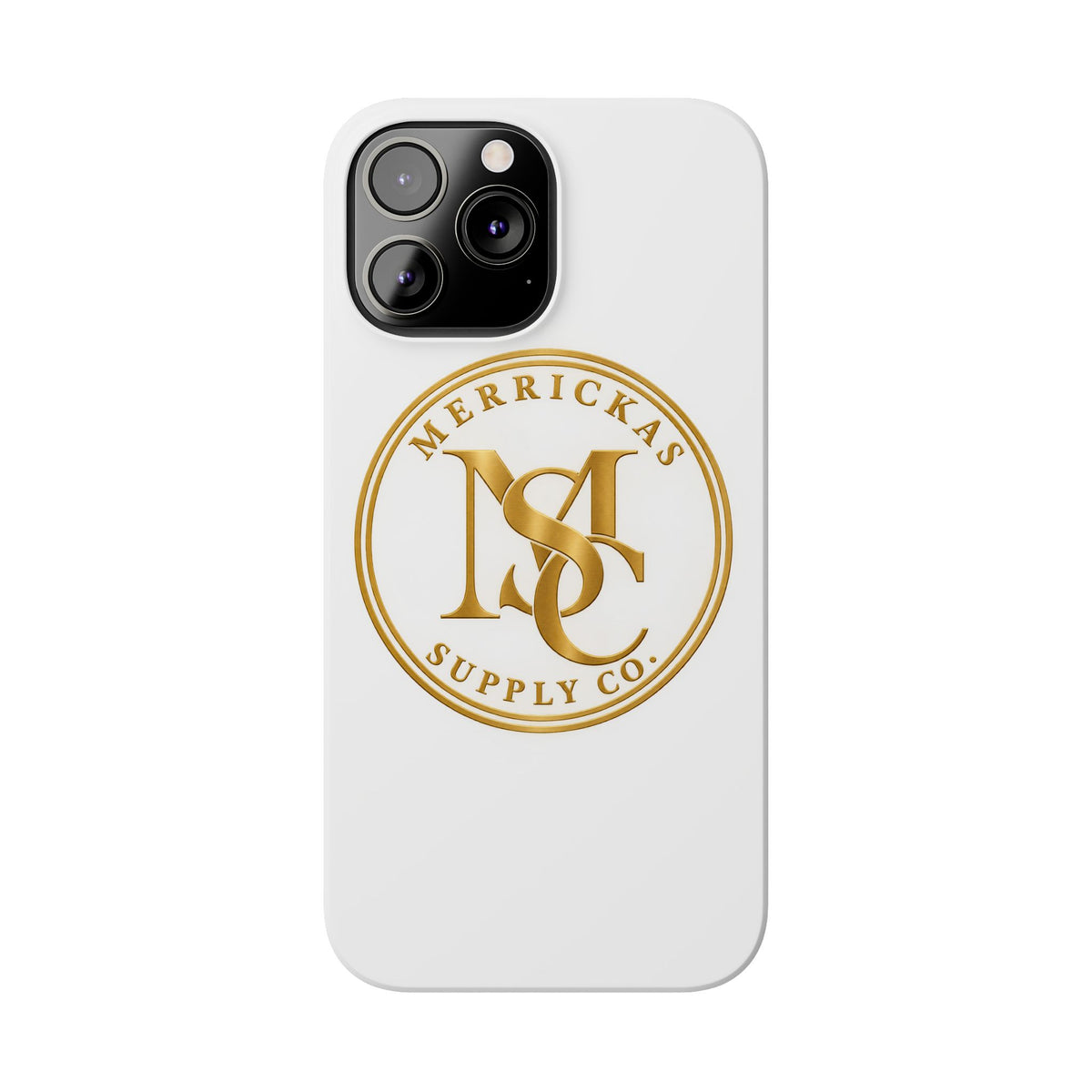 Merrickas Gold MSC Monogram Phone Case
