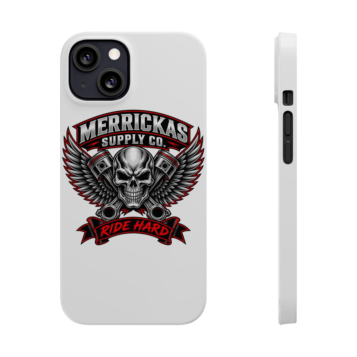 Merrickas Ride Hard Winged Skull Phone Case