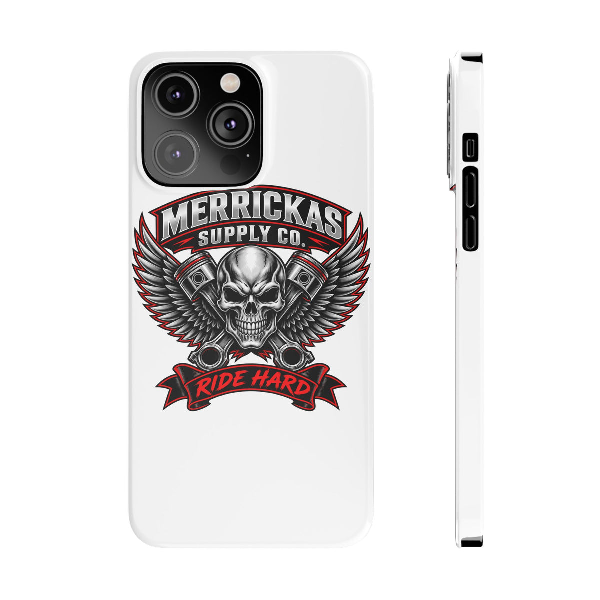 Merrickas Ride Hard Winged Skull Phone Case