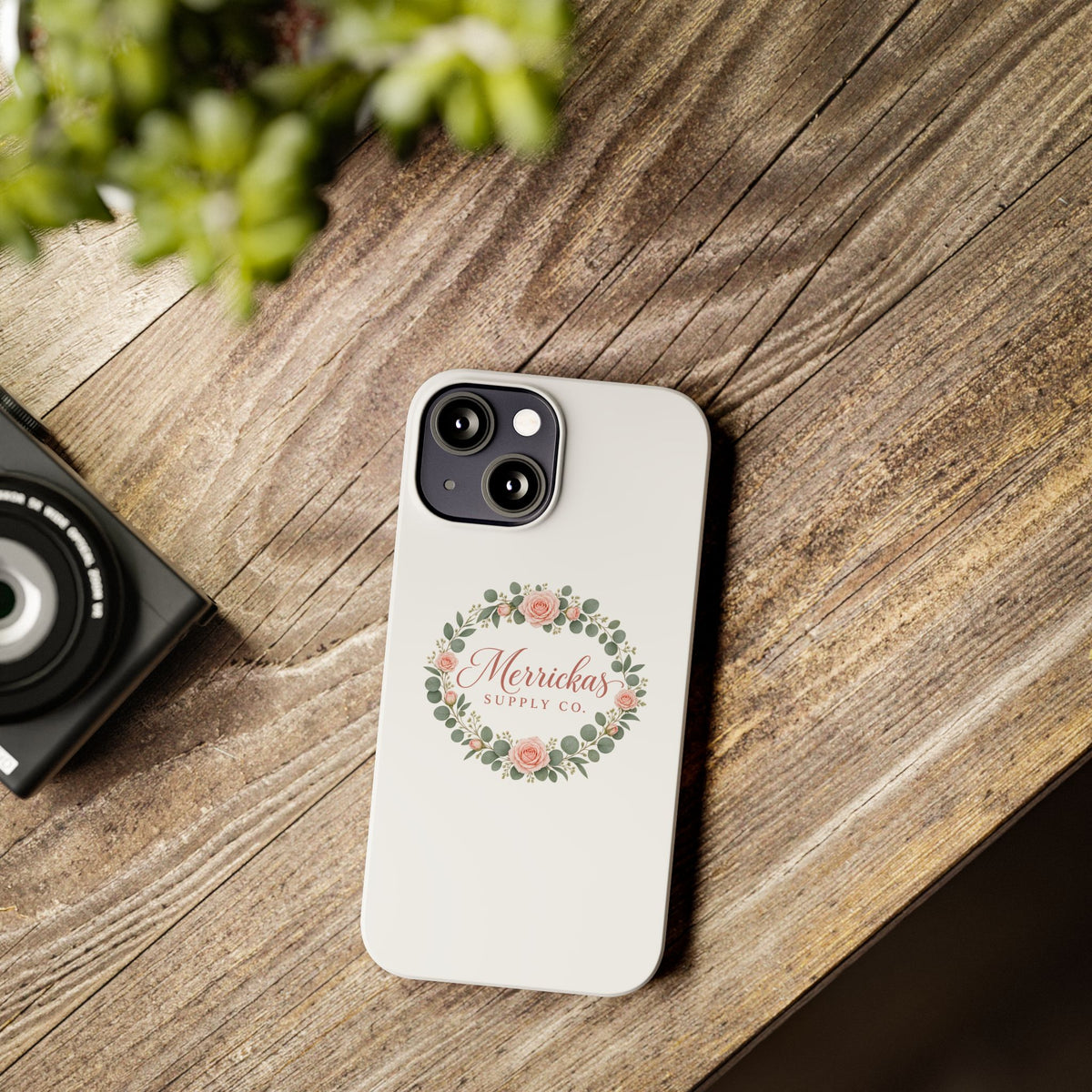 Merrickas Rose Wreath Script Phone Case