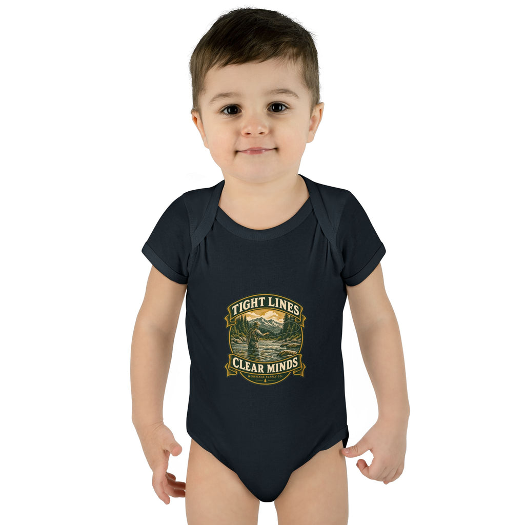 Tight Lines Clear Minds Baby Onesie