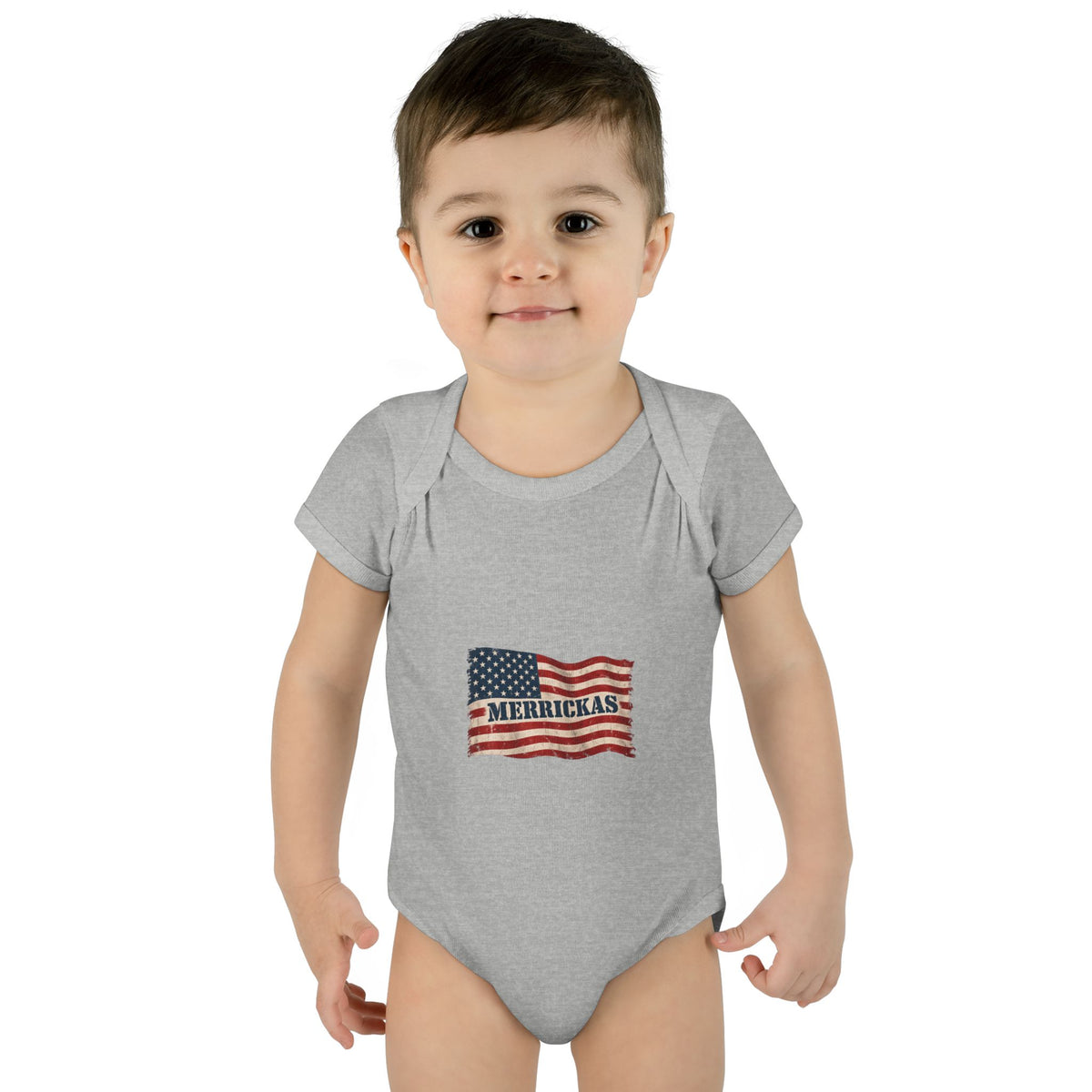 Merrickas Flag Baby Onesie