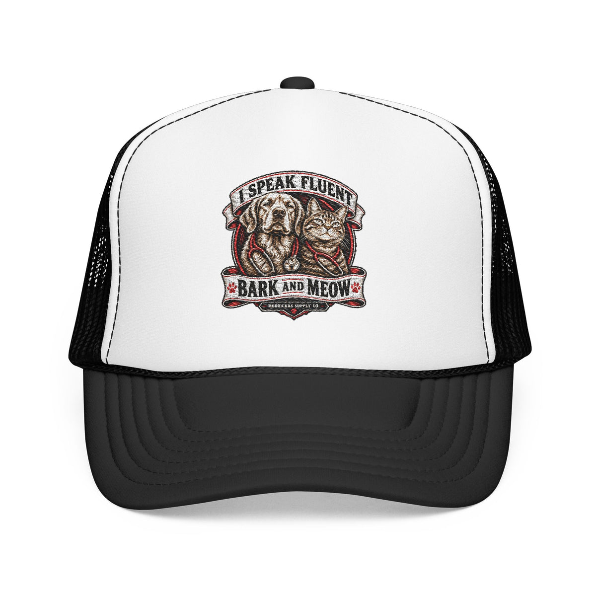 I Speak Fluent Bark And Meow Foam Trucker Hat
