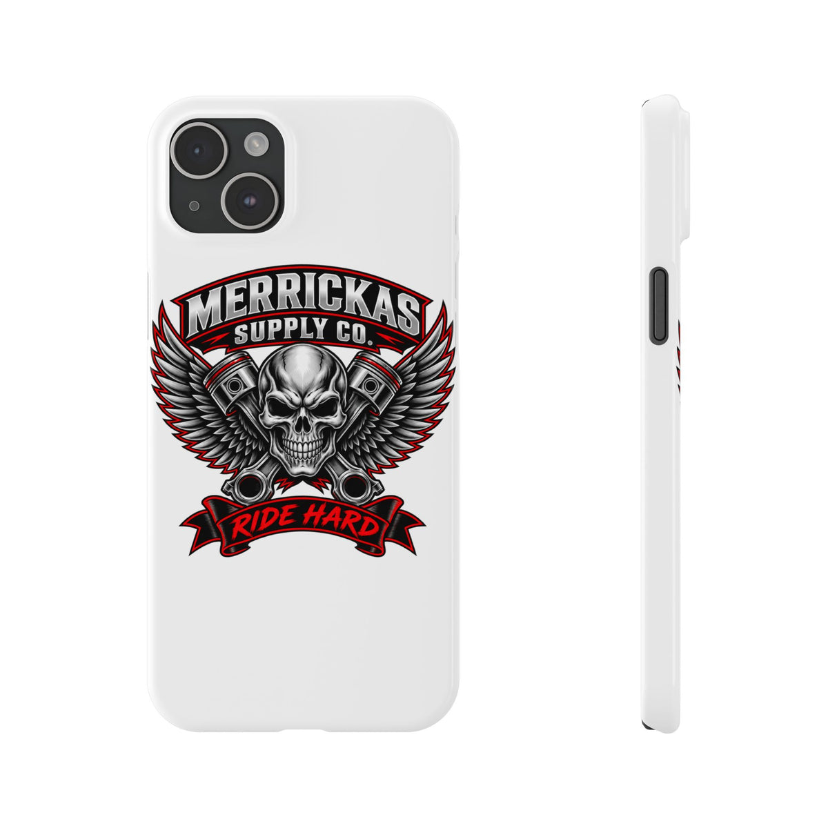 Merrickas Ride Hard Winged Skull Phone Case