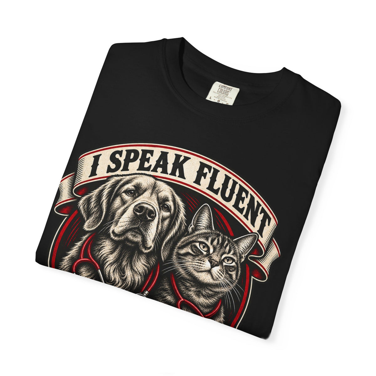I Speak Fluent Bark And Meow Garment-Dyed Tee