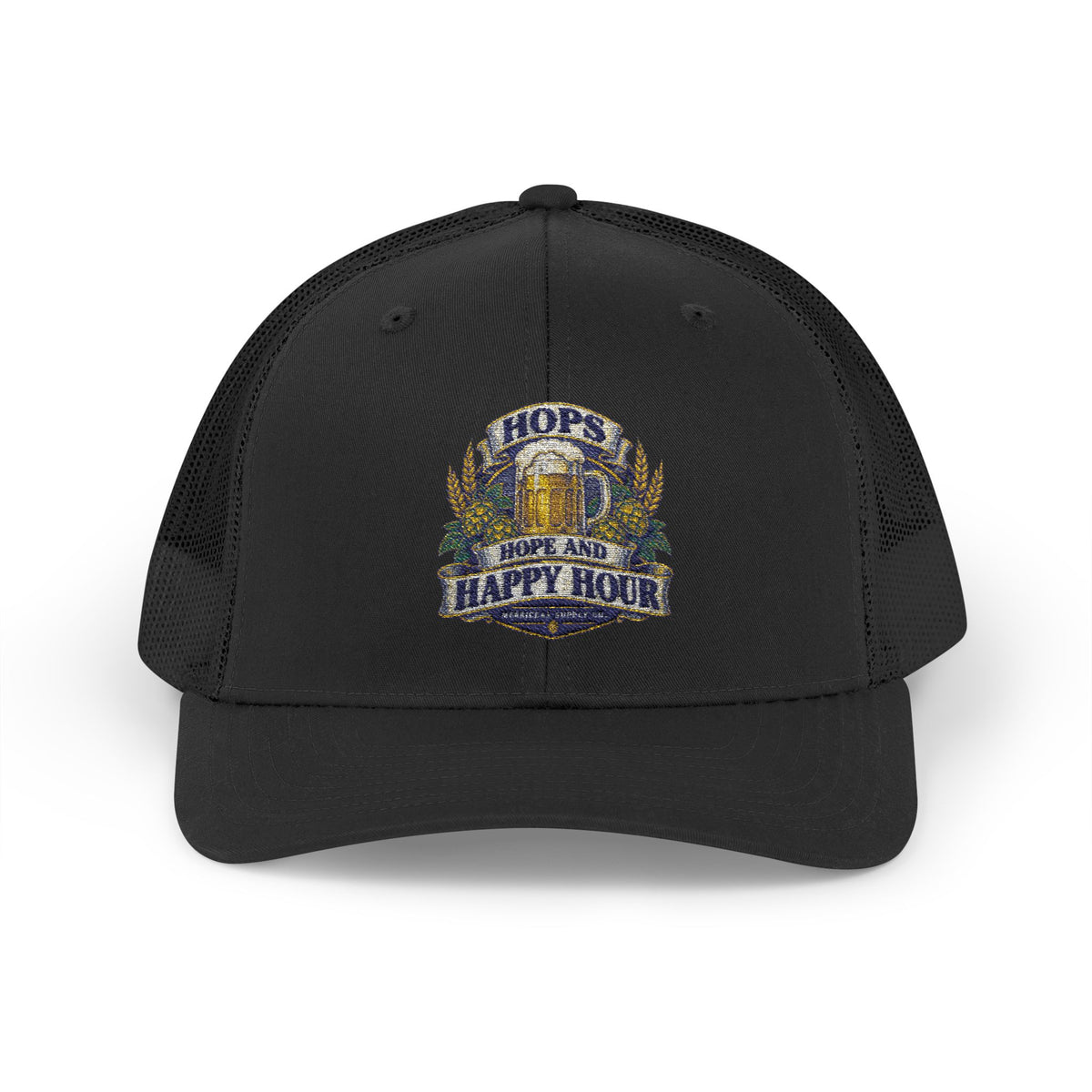 Hops Hope And Happy Hour Snapback Trucker Cap