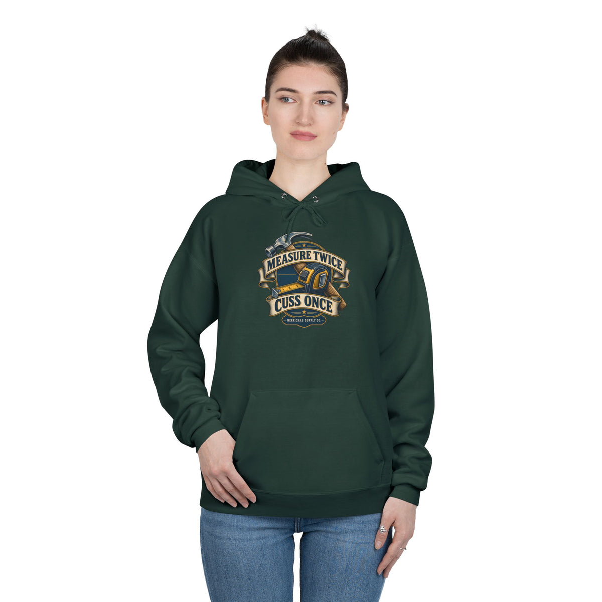 Measure Twice Cuss Once Heavyweight Hoodie