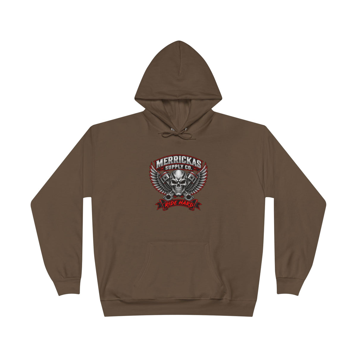 Merrickas Ride Hard Winged Skull Hoodie