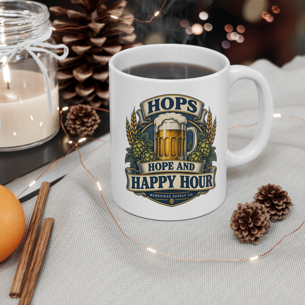 Hops Hope And Happy Hour Coffee Mug 11oz